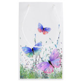 蝶飛んでいる抱き枕 スモールペーパーバッグ (裏面)