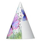 蝶飛んでいる紙パーティー帽子 パーティーハット (裏面)