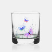 蝶飛んでいる類 ウイスキーグラス (裏面)