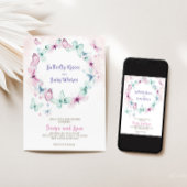 蝶魅力的の赤ちゃんシャワー 招待状