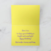 蝶鮮やかとヴィンテージモダンの花誕生日 カード (内部)