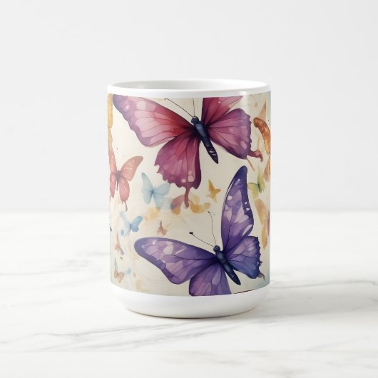 蝶鮮やかのマグカップ：自然のTouchを追加する モーフィングマグカップ (中央)