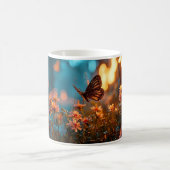 蝶鮮やかデザインセラミック製マグカップ コーヒーマグカップ (中央)