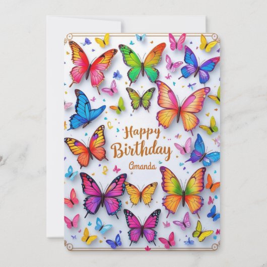 蝶鮮やか誕生日カード (裏面)