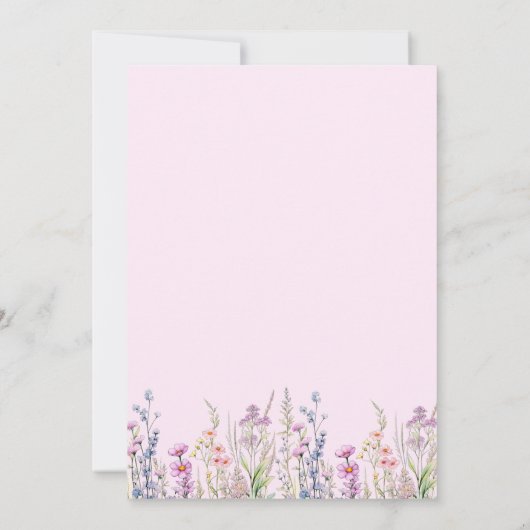 蝶1st誕生日ピンク紫の女の子 招待状 (裏面)