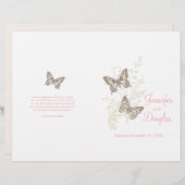 蝶2つのピンクのグラフィック結婚式 プログラム (正面/裏面)