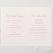 蝶2つのピンクのグラフィック結婚式 プログラム (裏面)