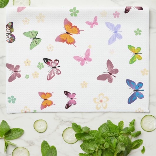 蝶2 キッチンタオル (折り畳み)