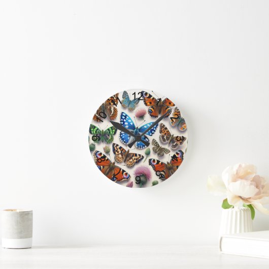 蝶2 ラウンド壁時計 (ホーム)