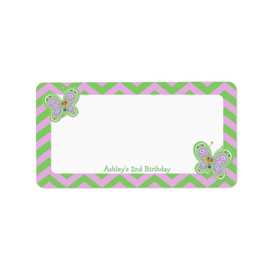 蝶2nd誕生日スクラップブック装飾2 ラベル (正面)