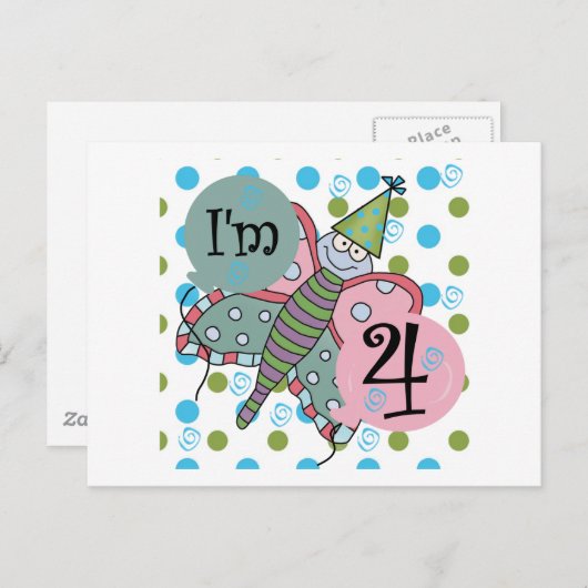 蝶4th誕生日Tシャツとギフト ポストカード (正面/裏面)