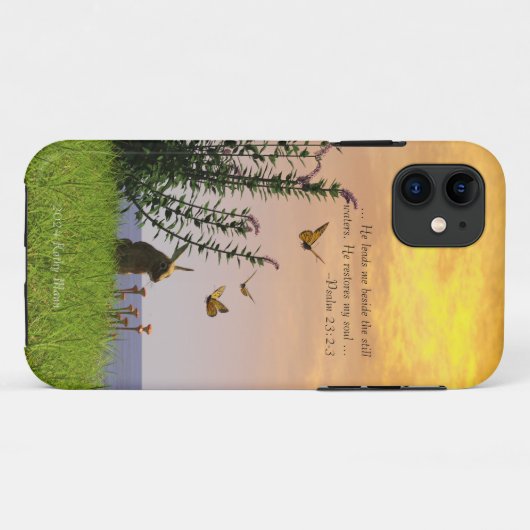 蝶・うさぎ・詩編23:2-3 Case-Mate iPhoneケース (裏面(横))