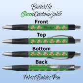 蝶、かわいい女お洒落の子のキャラクター、緑🦋 ボールペン