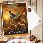 蝶 | かわいい家族ヴィンテージ動物はがき ポストカード