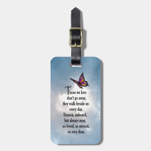 蝶"そう愛された"詩 ラゲッジタグ (正面縦)