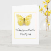 蝶(ちょう)キスが挨拶状をよく手に入れる カード (黄色い花)