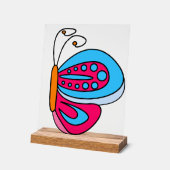 蝶 アクリルサイン (傾斜)