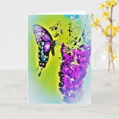 蝶/アート，カード カード (黄色い花)