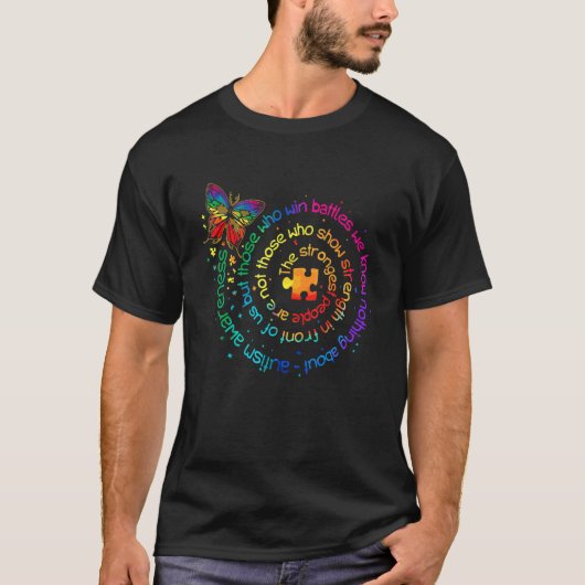 蝶 オティズム 最強の人々 オティズム Tシャツ (正面)