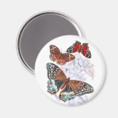 蝶 – オレンジとブラウン マグネット (正面/裏面)