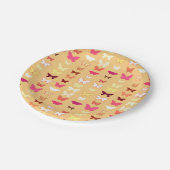 蝶、オレンジ、黄色、サンゴ ペーパープレート (アングル)