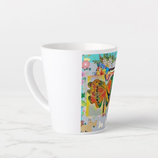 蝶 カフェラテマグ (左アングル)