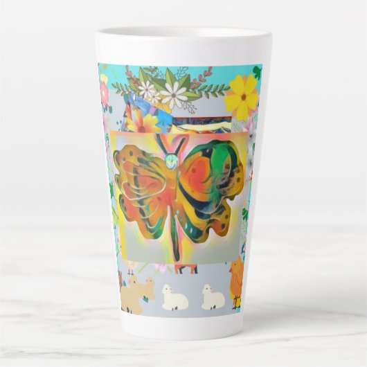 蝶 カフェラテマグ (正面)