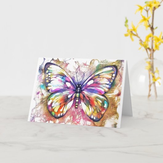 蝶 カード (黄色い花)