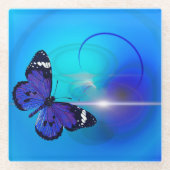 蝶 ガラスコースター (正面)