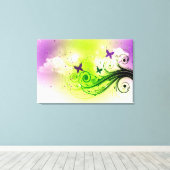 蝶 キャンバスプリント (インサイチュ (ウッドフロア))