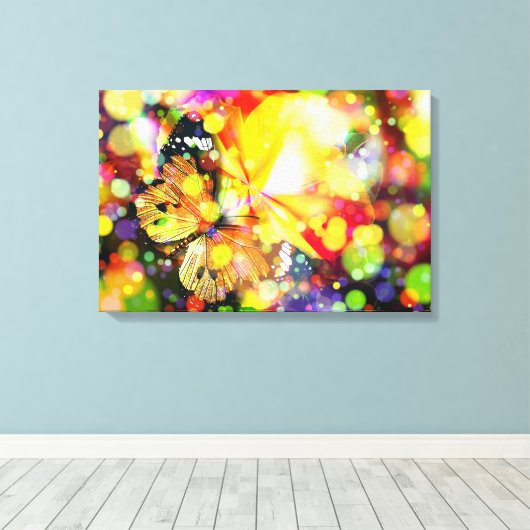 蝶 キャンバスプリント (インサイチュ (ウッドフロア))