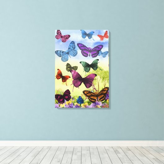 蝶 キャンバスプリント (インサイチュ (ウッドフロア))