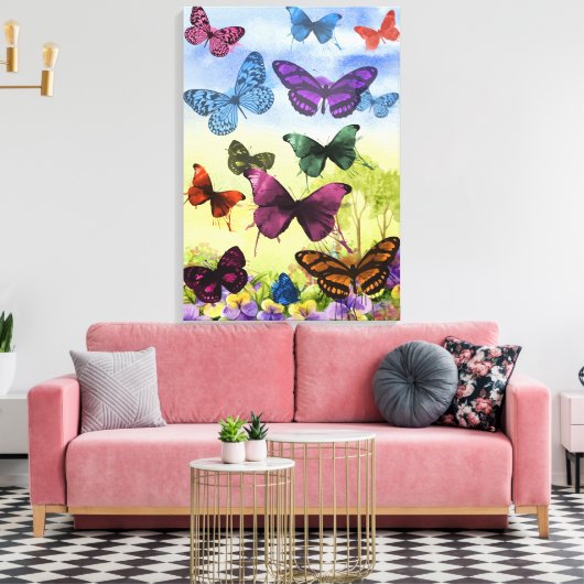 蝶 キャンバスプリント (インサイチュ (リビング))