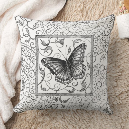 蝶 クッション (ブランケット)