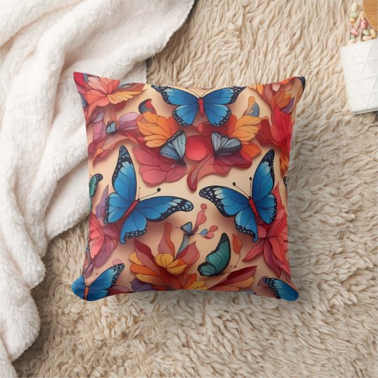蝶 クッション (ブランケット)