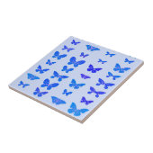 蝶、コバルトブルー、ライトブルー背景 タイル (側面)