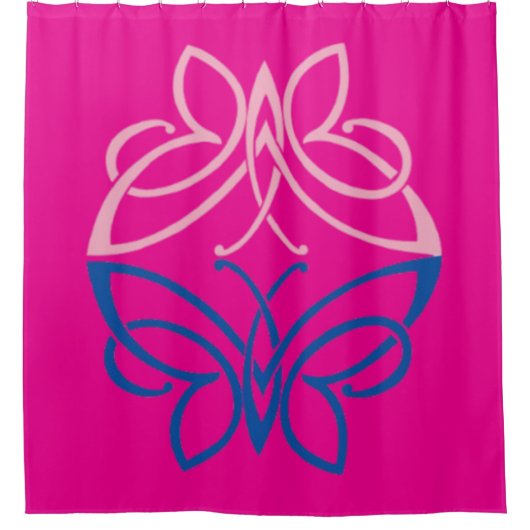 蝶 シャワーカーテン (正面)