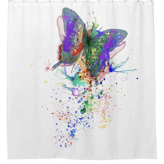 蝶 シャワーカーテン (正面)