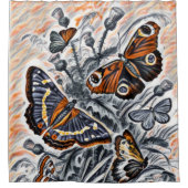 蝶 シャワーカーテン (正面)