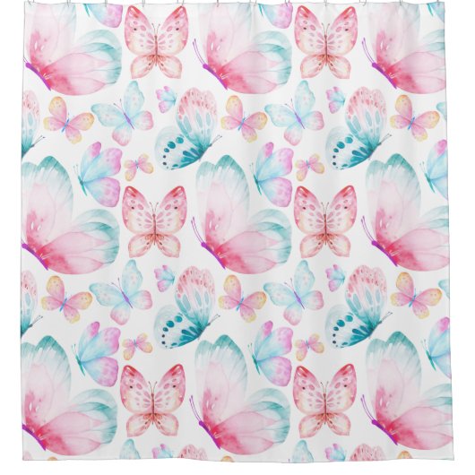 蝶 シャワーカーテン (正面)