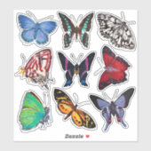 蝶（シート1蝶のアルファベット） シール (シート)