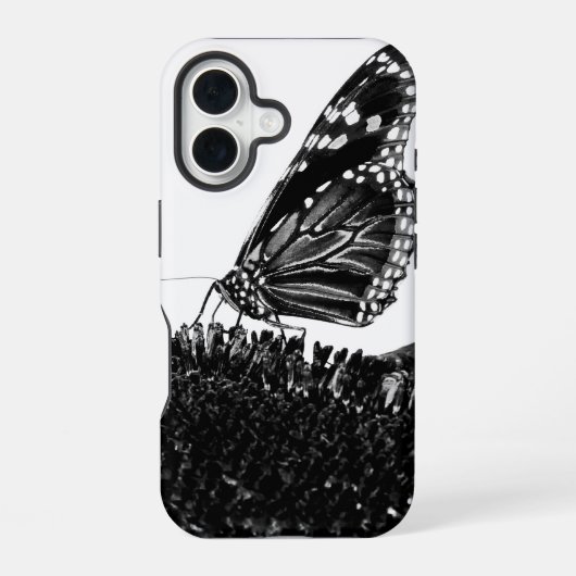 蝶 シー ブラック iPhone 16ケース (裏面)
