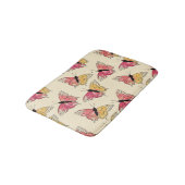 蝶：シ飛んでいるームレスアイボリーパターン バスマット (アングル)