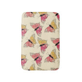 蝶：シ飛んでいるームレスアイボリーパターン バスマット (正面縦)