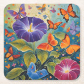 蝶 スクエアペーパーコースター (正面)