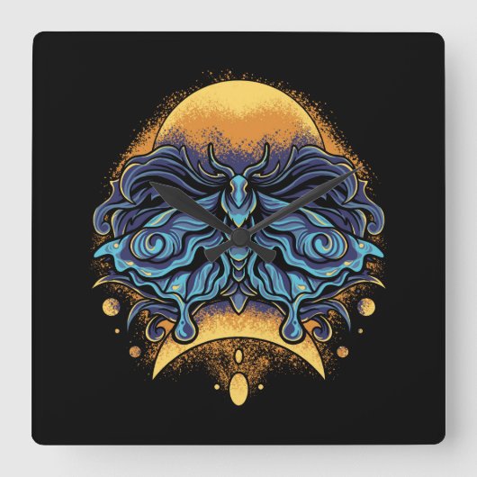 蝶 スクエア壁時計 (正面)