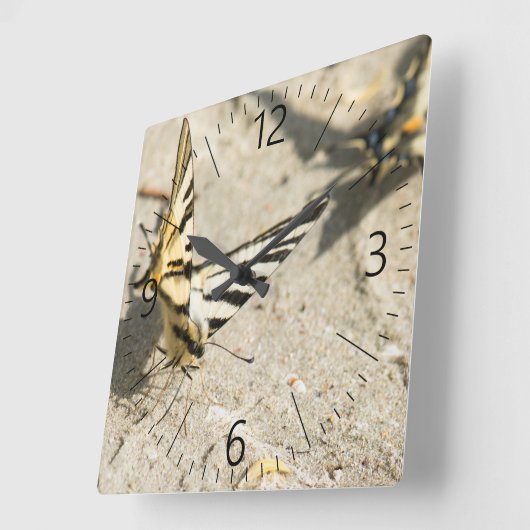 蝶 スクエア壁時計 (傾斜)