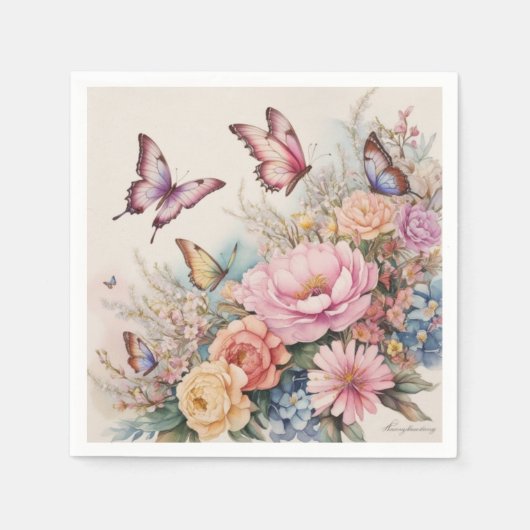 蝶 スタンダードカクテルナプキン (正面)