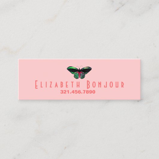 蝶 – スリムなビジネス/コールカード コーリングカード (正面)