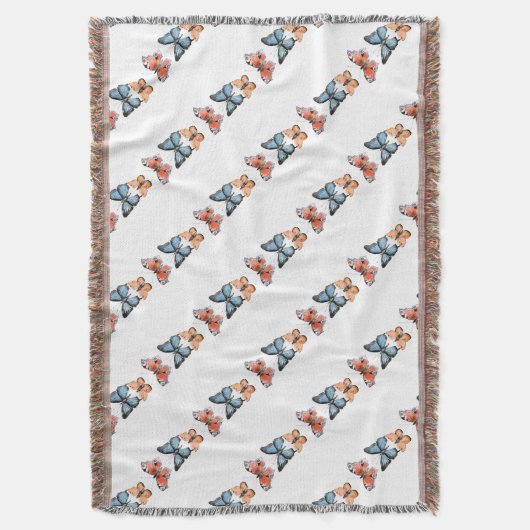 蝶 スローブランケット (正面縦)